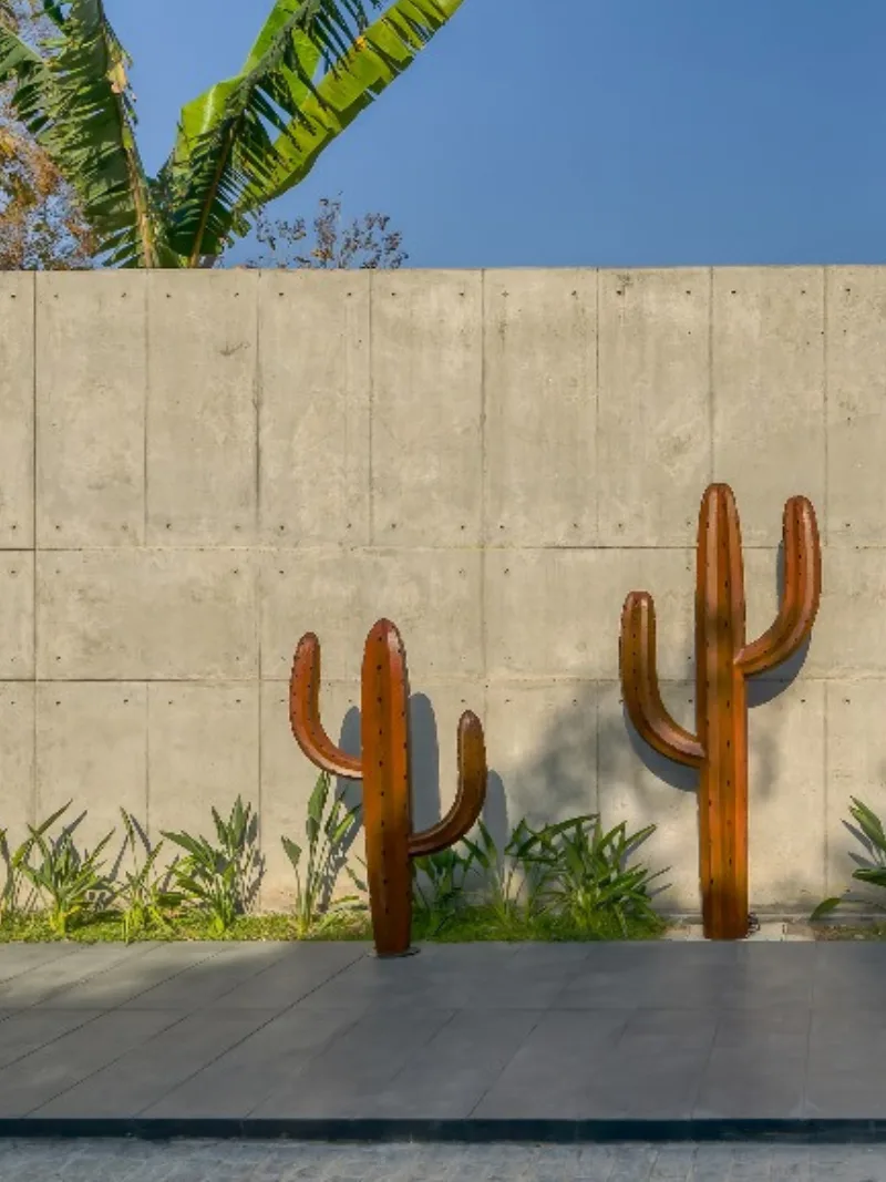 Cactus sculpture art project, India