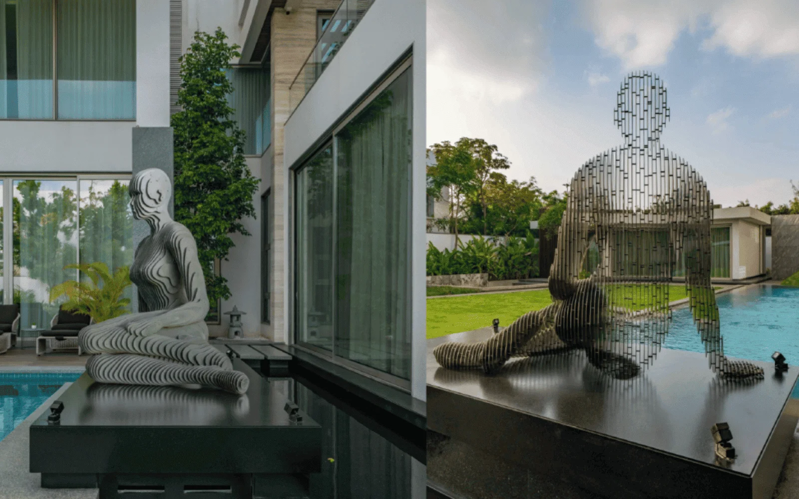 Hotel hospitality sculpture — stainless steel art installation for luxury resorts and five-star lobbies by FormForge
