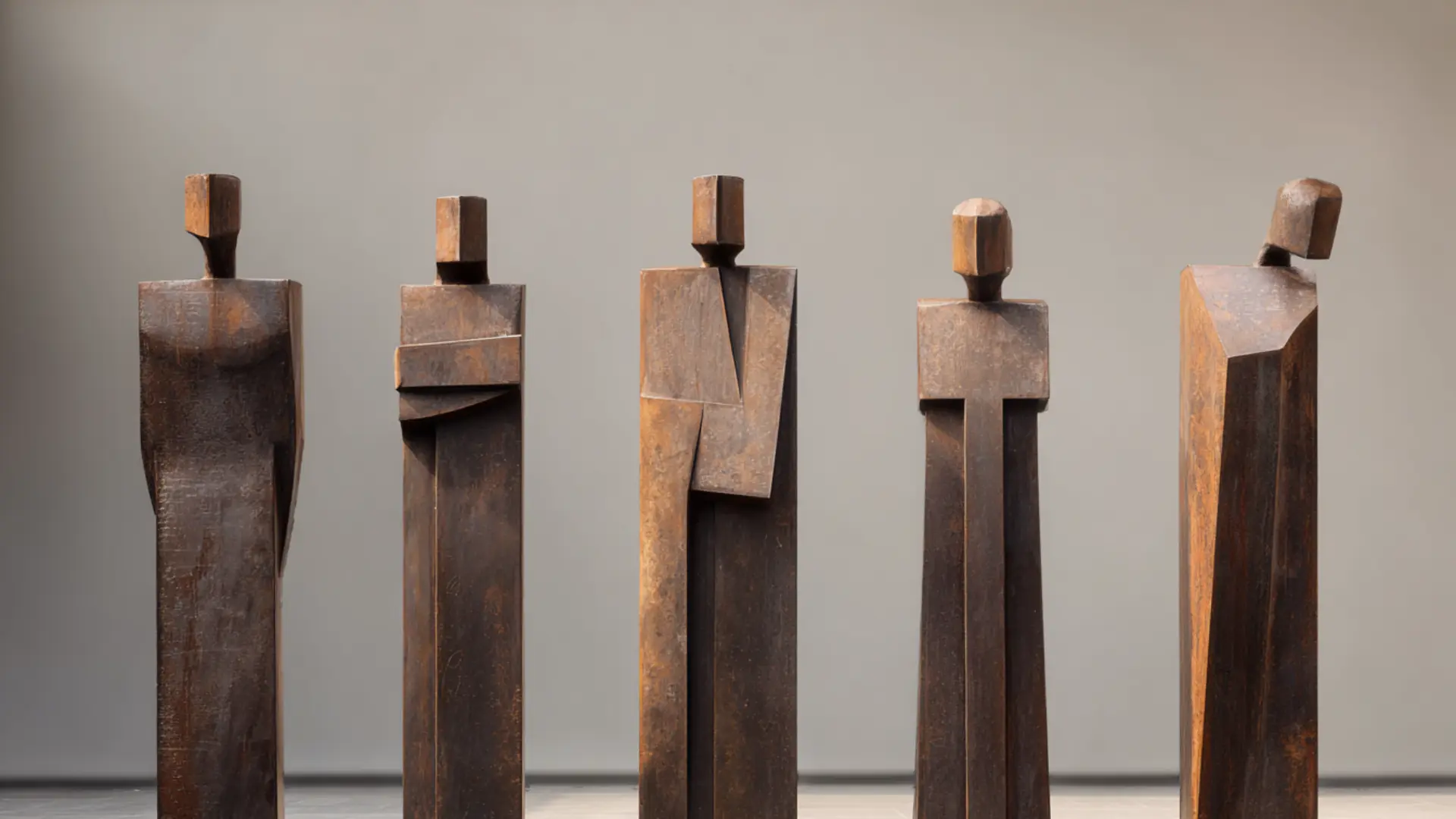 Metal totem kinetic garden sculpture — outdoor wind-responsive metal art by FormForge