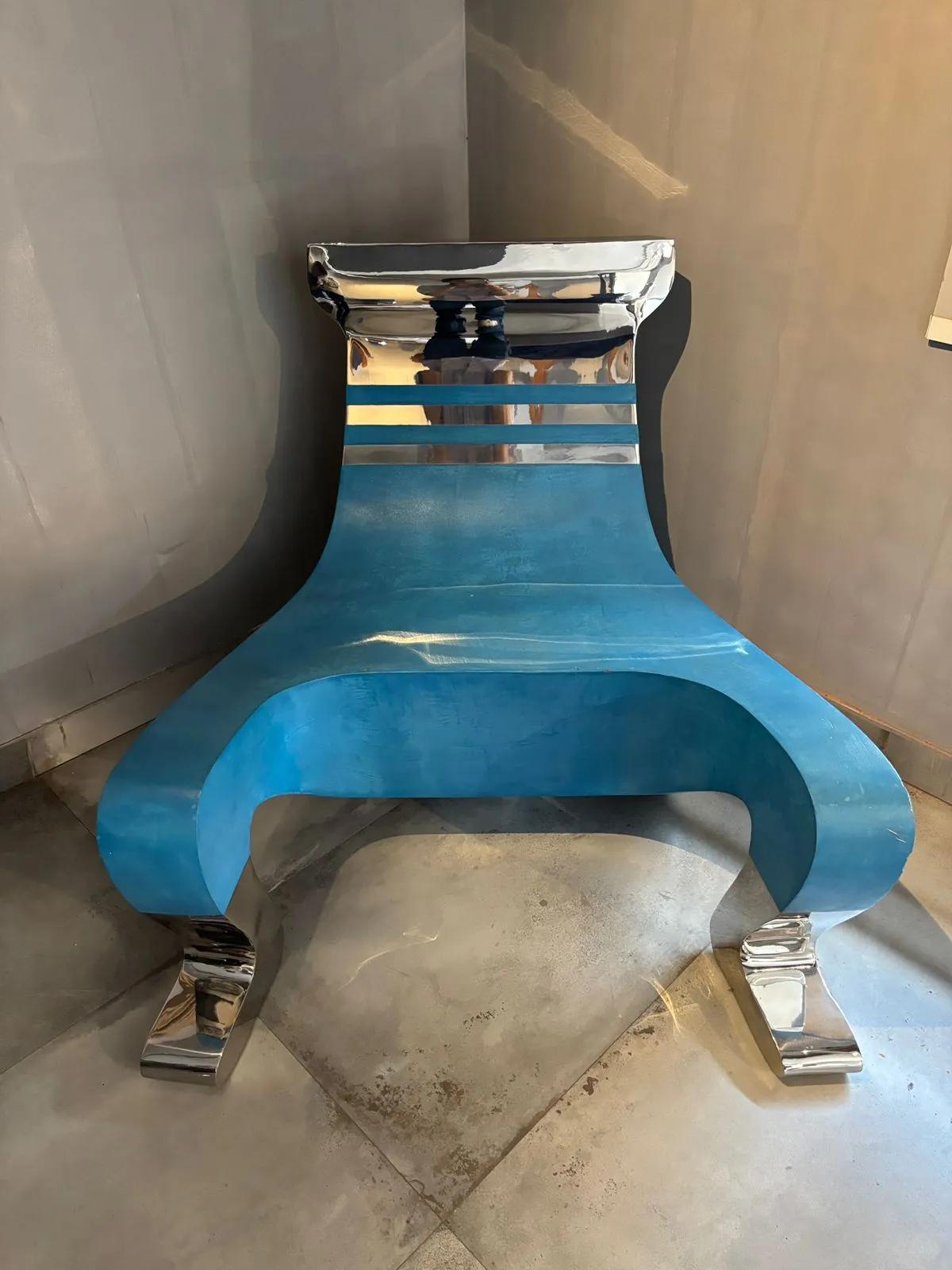 Lap Chair — Stainless steel sculpture, H 37in. | D 45in., by FormForge