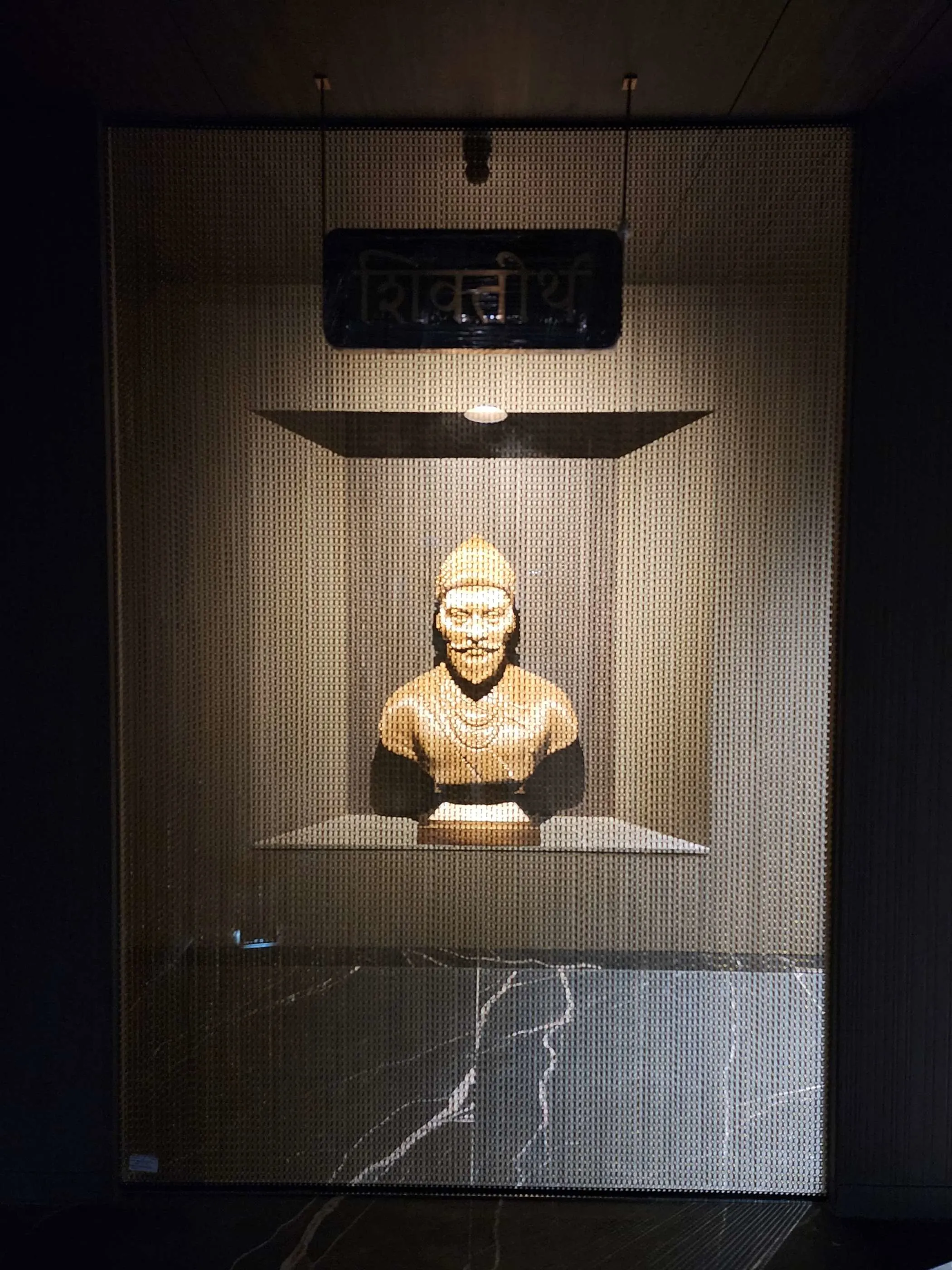 Shivaji bust sculpture made of birch wood by Abhinav Goyal