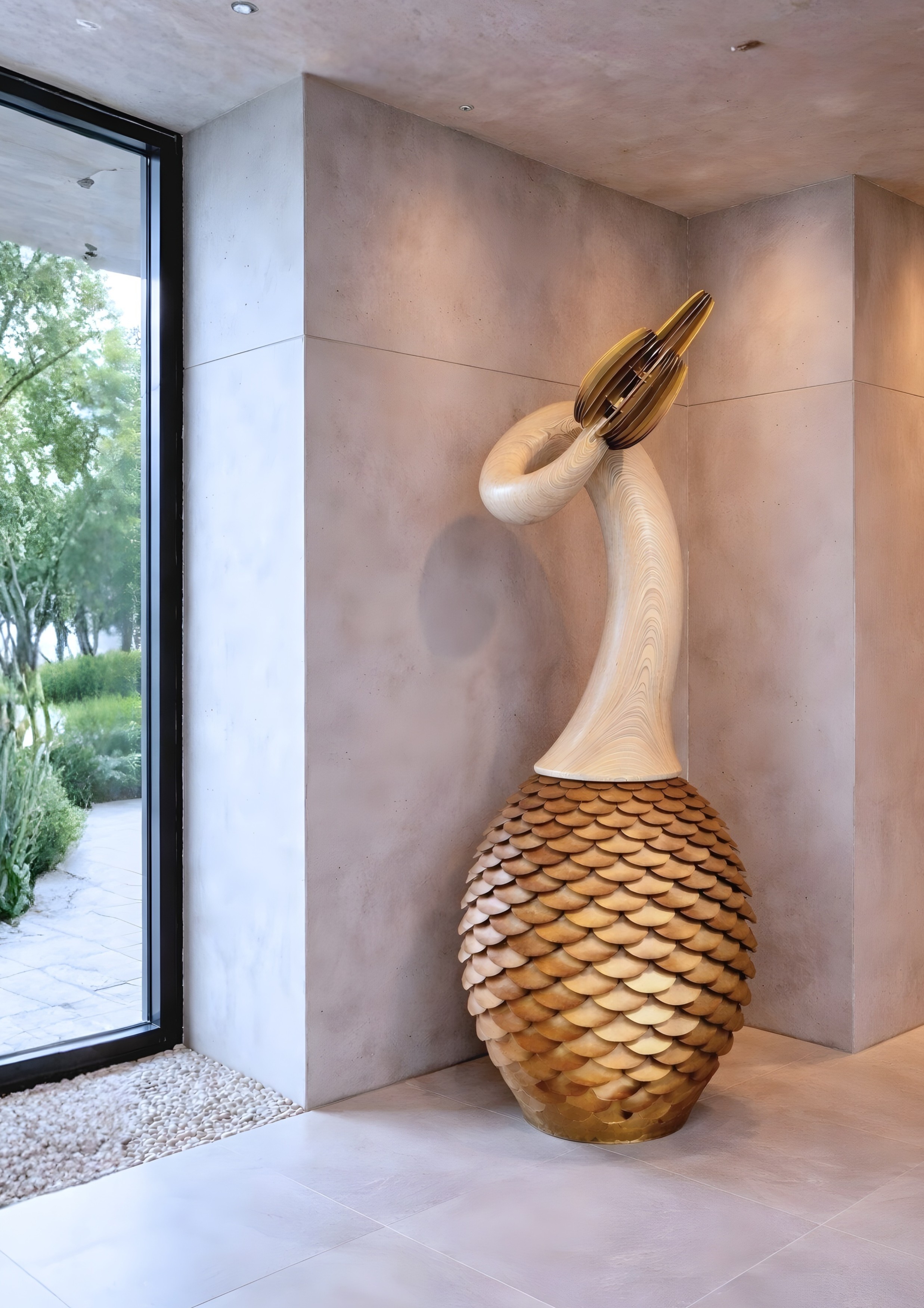 Stainless steel flower sculpture by Abhinav Goyal — FormForge studio craftsmanship