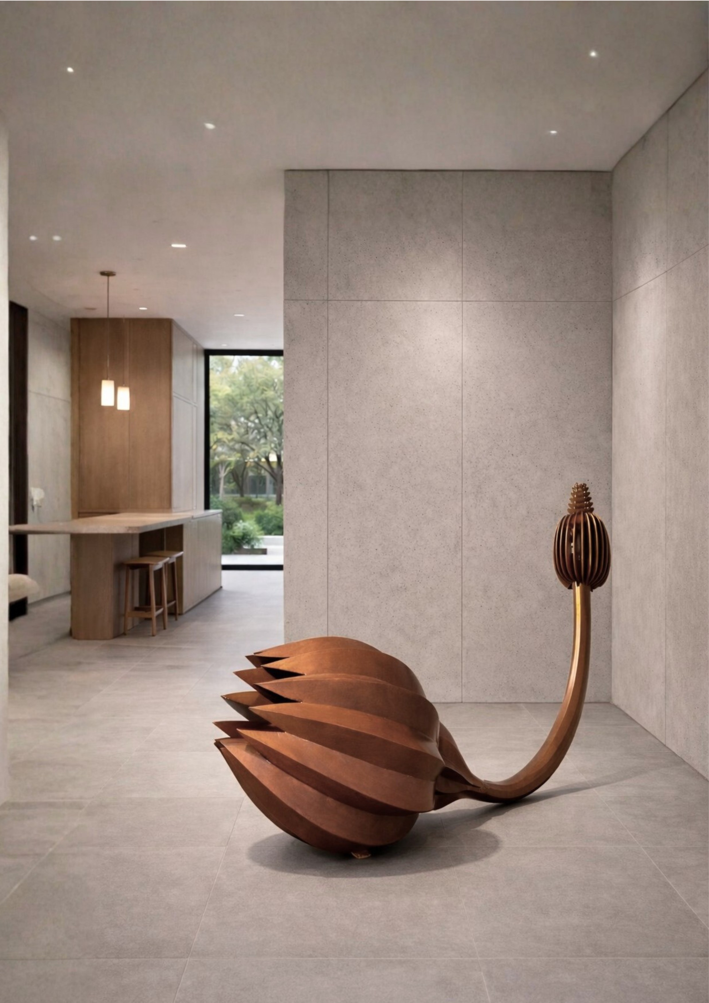 Stainless steel lotus sculpture, Hyderabad, by FormForge