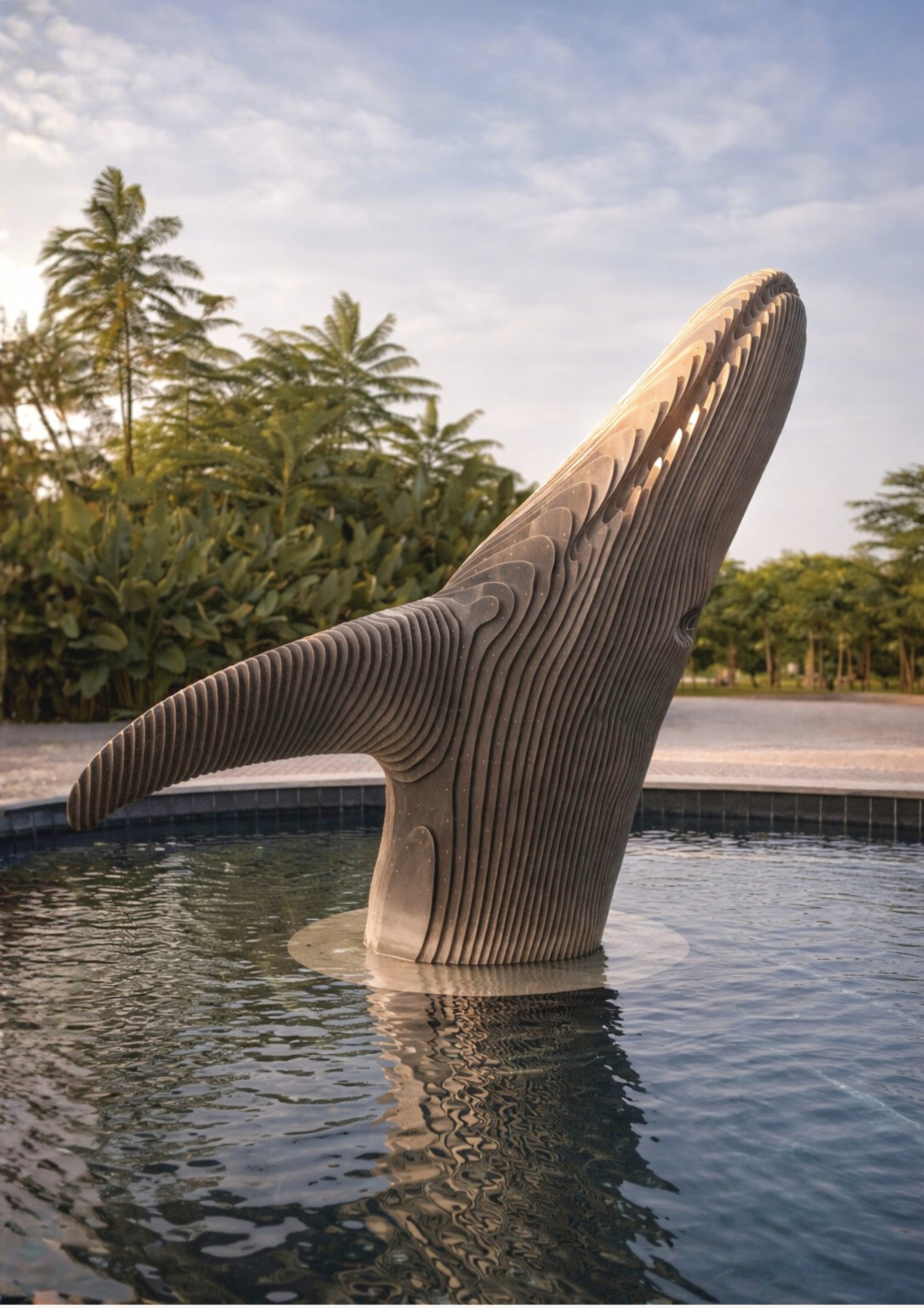 Geometric Dreams — stainless steel dolphin sculpture, Bangalore, by FormForge